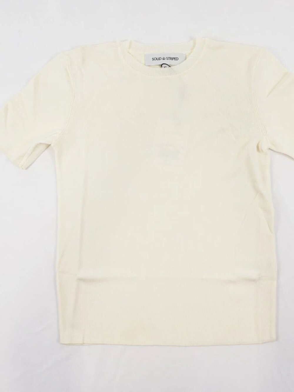 Solid & Striped Riada Crop Knit Form Fitting Top In Brule Business Casual Office